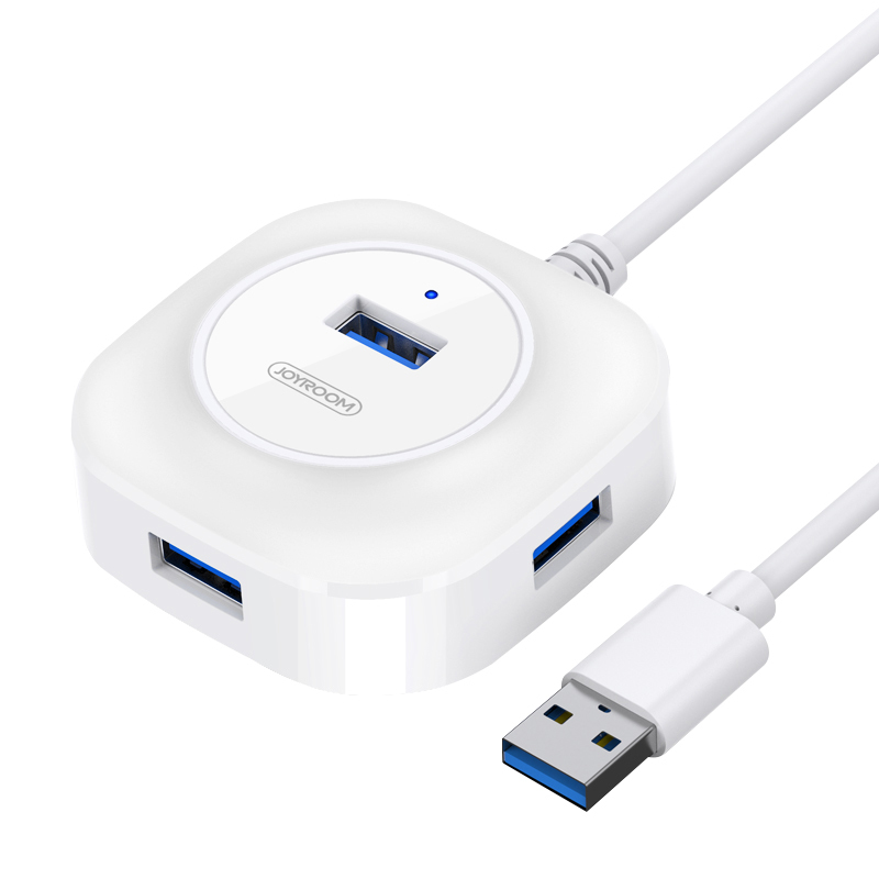 机乐堂 joyroom一拖四USB3.0分线器 白色 0.25米线 扩展器多口type-c笔记本台式电脑多设备使用