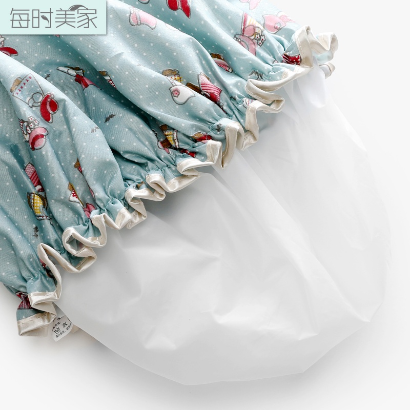 浴帽防水成人女款淋浴长发洗澡洗头帽沐浴头套厨房做饭防油烟帽子 三维工匠 08#粉色蒲公英高清大图