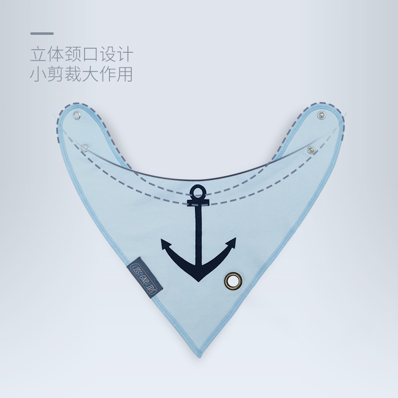 绮眠 QM025宝贝口水巾宝宝纯棉围嘴婴儿三角巾新生儿围兜2条装