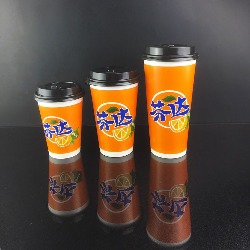 一次性百事可乐纸杯加厚可口可乐芬达雪碧纸杯100只带盖|雪碧 300ml