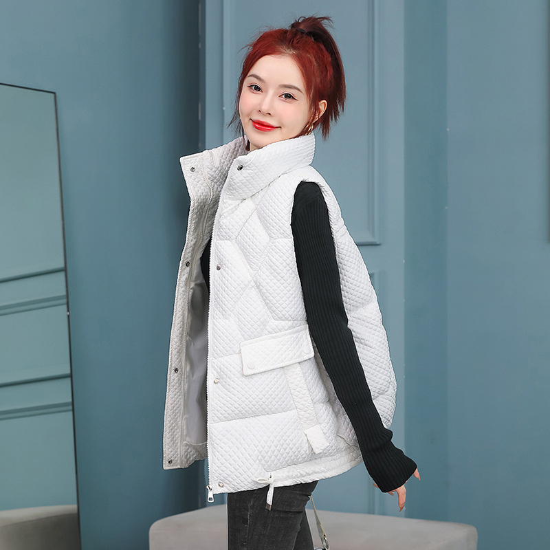 菱形羽绒棉马甲女2023秋冬新款今年流行洋气立领外套外穿坎肩背心_627高清大图
