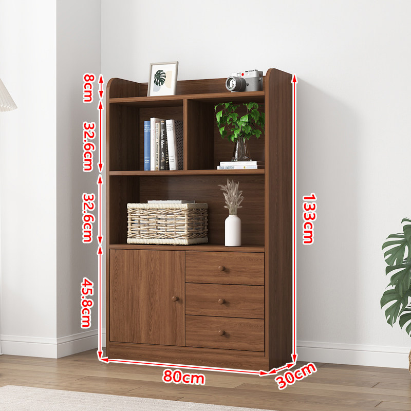 芙首泰木质书柜三层80*30*133cm台高清大图