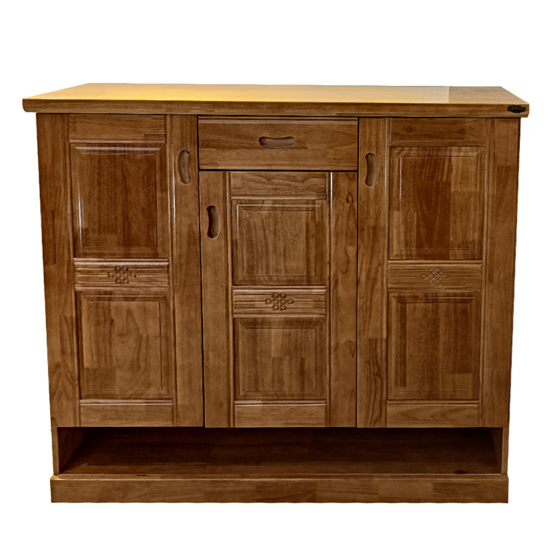 广亿隆鞋柜储物柜矮柜实木餐边柜三门一抽113*34*104cm定制色WH-XGD11#J/个高清大图