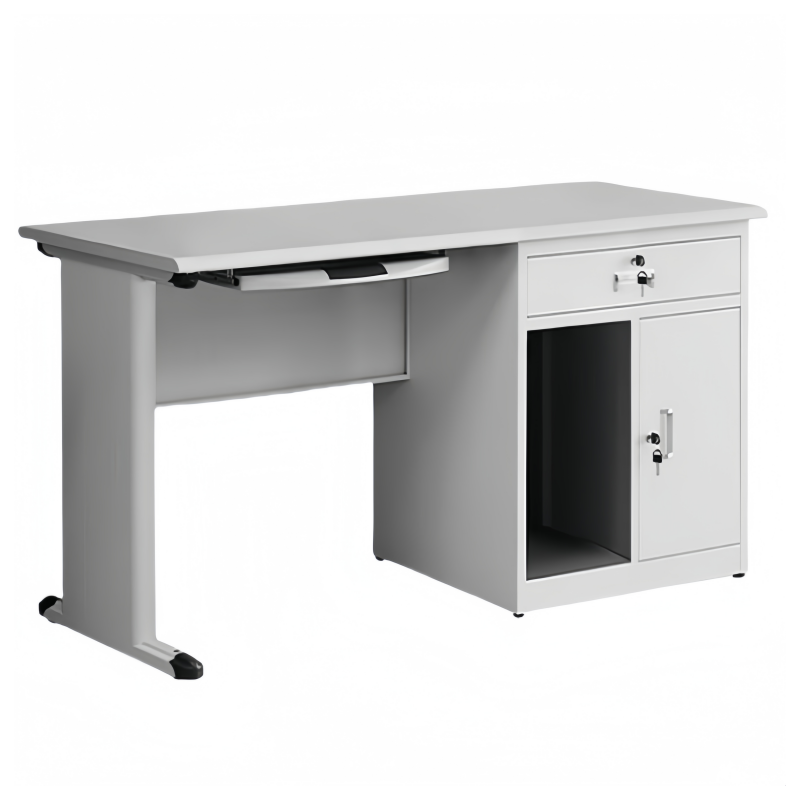 攸形钢制电脑桌+键盘托160*70*75cm套高清大图