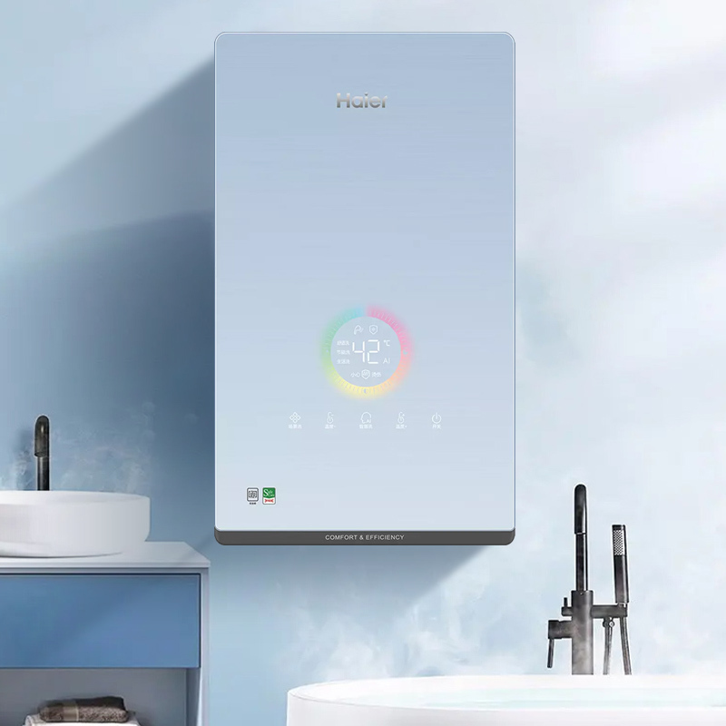 海尔(Haier)电热水器小型超薄即热式电热水器速热超薄8500W三挡功率快速制热恒温技术水量伺服器