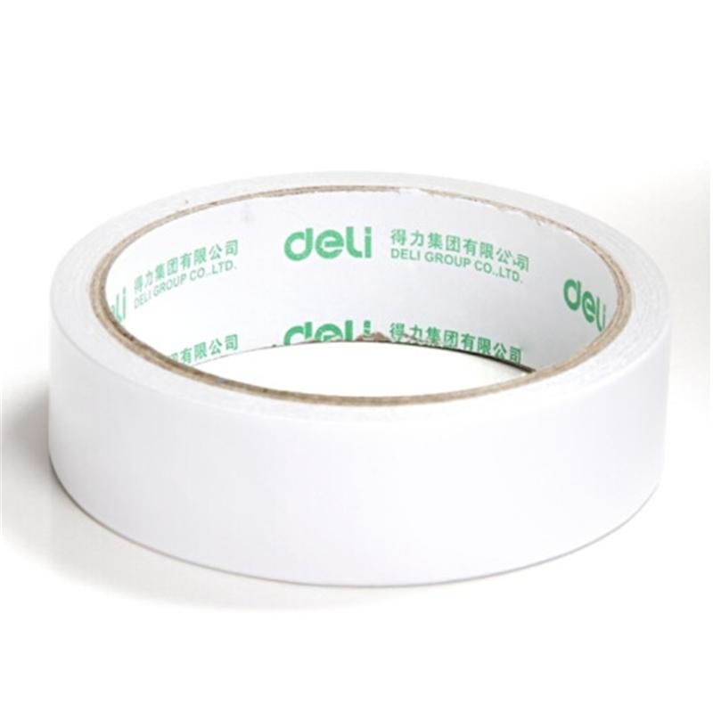 得力高粘性棉纸双面胶带 24mm*10y(9.1m/卷) 12卷袋装 办公用品 30403