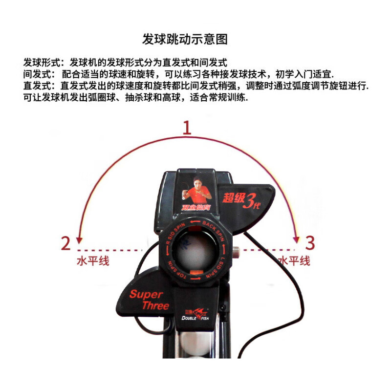 双鱼(DOUBLE FISH)智能乒乓球发球机自动喂球训练机高速精准发球不挑场地高清大图