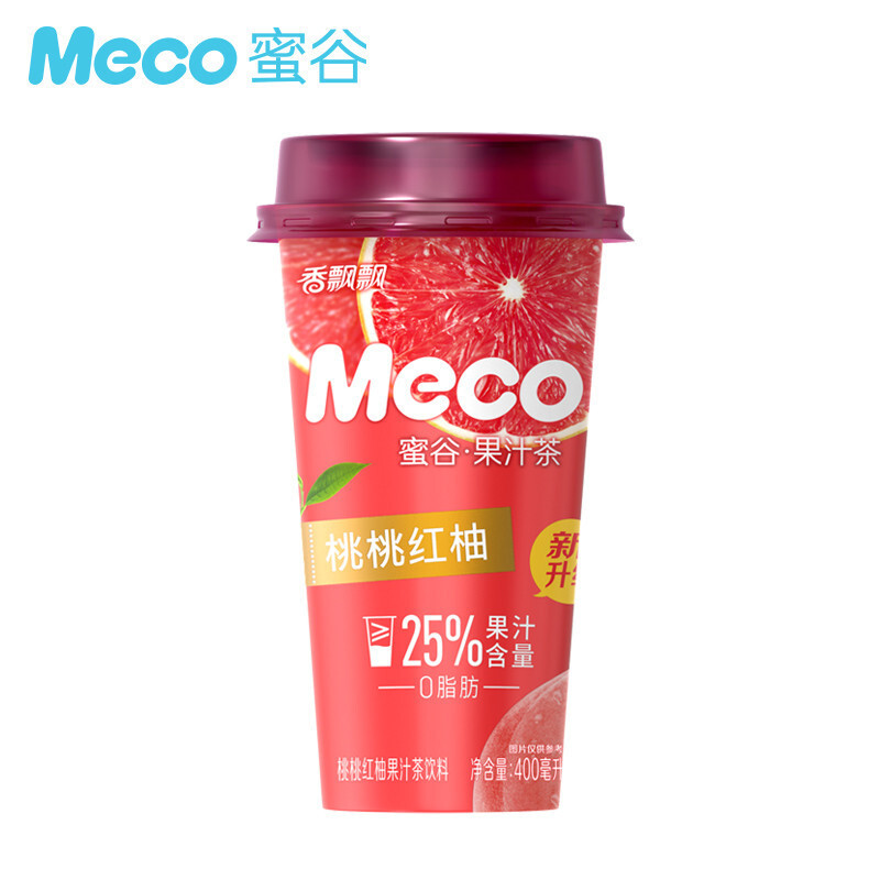 香飘飘蜜谷果汁茶 桃桃红柚口味400ml 15杯 25%果汁