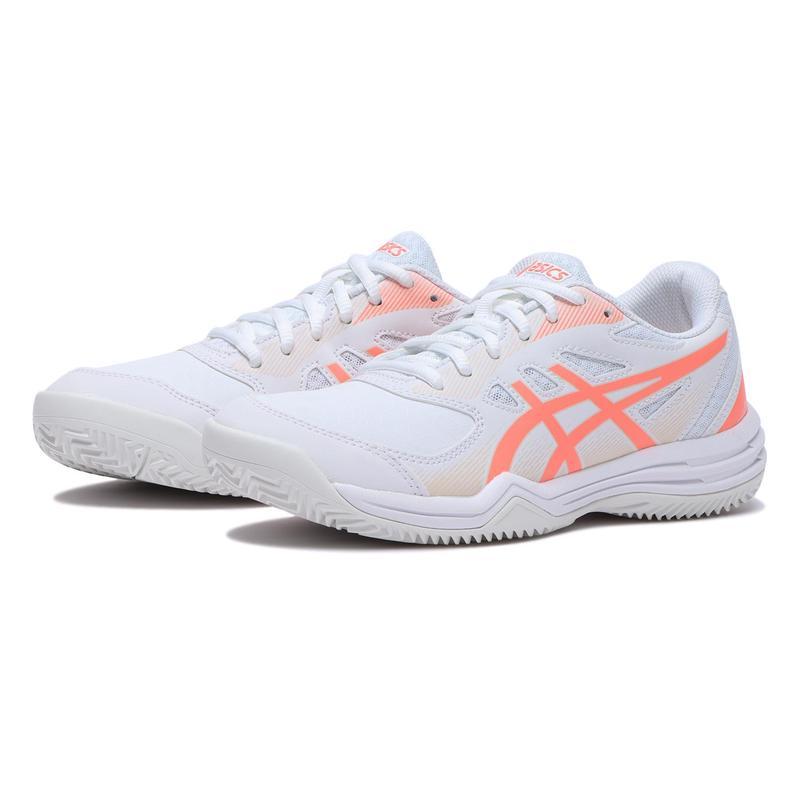 亚瑟士(ASICS)女款跑步鞋舒适防滑耐磨透气运动休闲鞋白色珊瑚色