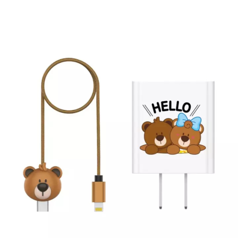 乐默(LOOMOO) 泰迪熊苹果头PD快充数据线 LCB-181