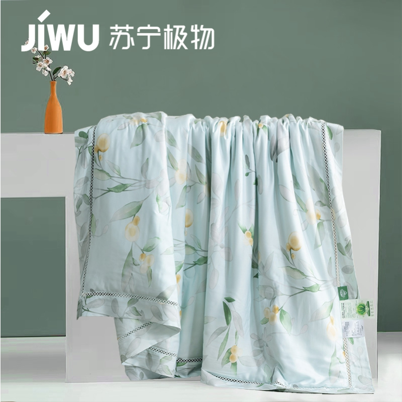 苏宁极物天丝夏被夏季空调被薄款夏凉被夏天可水洗冰丝薄被子单人双人