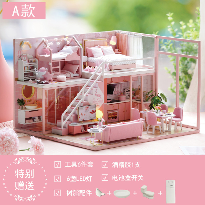 音乐盒八音盒木质新年送男友diy手工创意生日公主女生儿童 三维工匠 遇见小美好+LED灯+工具胶水高清大图
