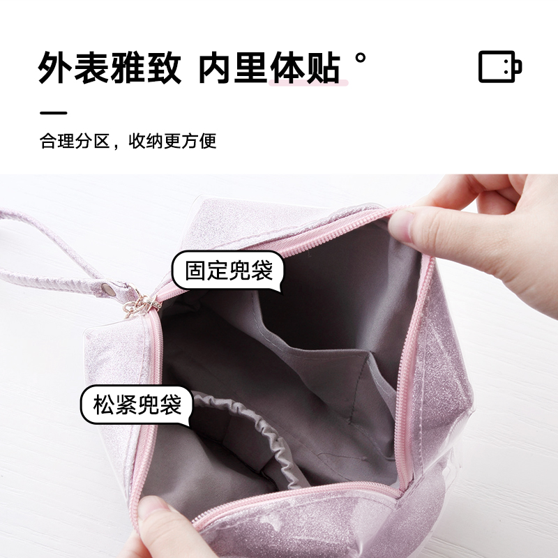 美帮汇化妆包风超火女大容量口红化妆品收纳袋便携小号洗漱包高清大图