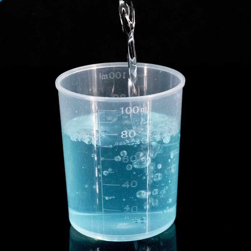 海斯迪克 塑料量杯 透明全刻度量杯 pp带盖实验室量杯 50ml带盖(1个)