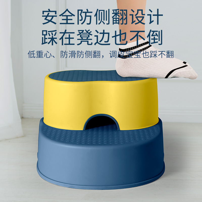 宝宝洗手台阶垫脚凳儿童踩脚椅子凳子小板凳小孩凳防滑脚踏凳站凳|可拆卸双层[珊瑚红]+PU款坐便圈送毛巾挂+挂钩