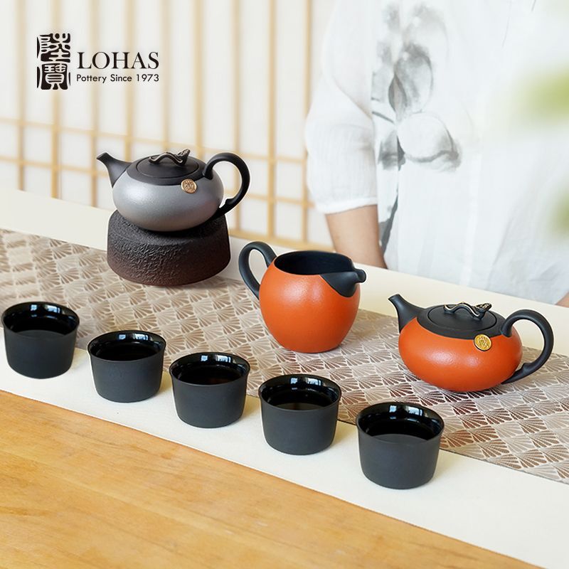 陆宝 君如意茶组 高工艺功夫茶具套装1壶6杯中式古典描金家用茶具礼盒 1壶6杯1茶海1活水球