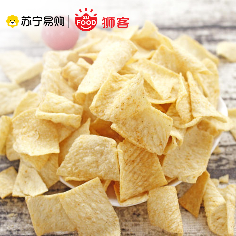 狮客[苏宁自主品牌]山药脆片(麻辣味)70g+(烧烤味)70g 2包装粗粮休闲膨化食品小零食