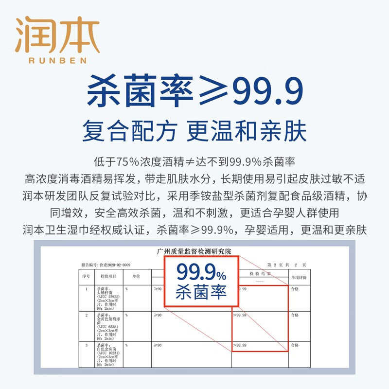 润本 酒精消毒湿巾棉10片/盒×6盒高清大图