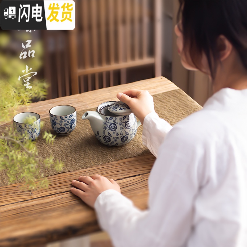三维工匠景德镇青花瓷茶壶陶瓷家用大号大容量泡茶水壶过滤冷热凉水办公室 兰藤花壶(送一杯)茶具高清大图