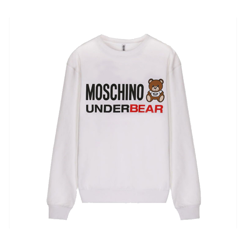 香港直邮 MOSCHINO莫斯奇诺 UNDERBEAR印花长袖圆领套头加绒卫衣女士