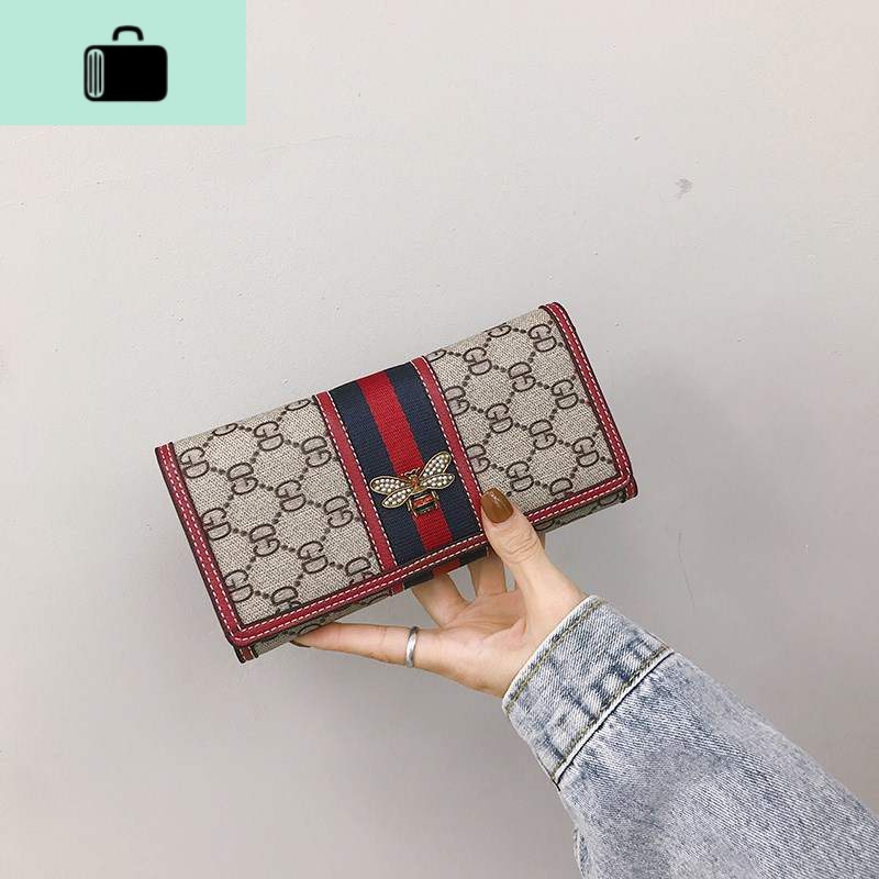 欧美长款钱包女2019超薄钱夹手拿包女新款多功能大容量卡包潮气质NEW LAKE 8922红色