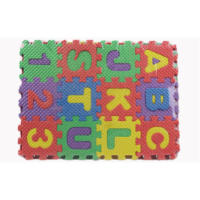 [儿童益智玩具安全]迷你数字字母泡沫拼图拼板地垫爬爬垫宠物垫 2份装