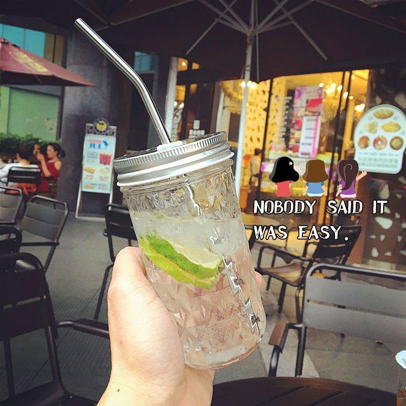 菱形钻石吸管果汁饮料公鸡杯个性浮简约透明咖啡厅玻璃杯子多色多款生活日用家庭清洁生活日用家居器皿水具/水杯