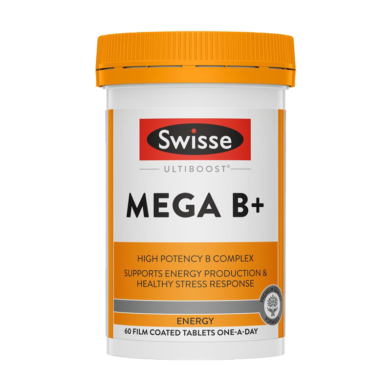 Swisse 复合维生素 mega B族 60粒 1瓶装 成人多种维生素矿物质男女维c叶酸b2精力充沛 澳洲进口
