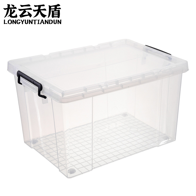 龙云天盾透明收纳箱大号带轮储物箱家用玩具整理箱衣服零食收纳盒储物箱48*33.5*28.5CM高清大图