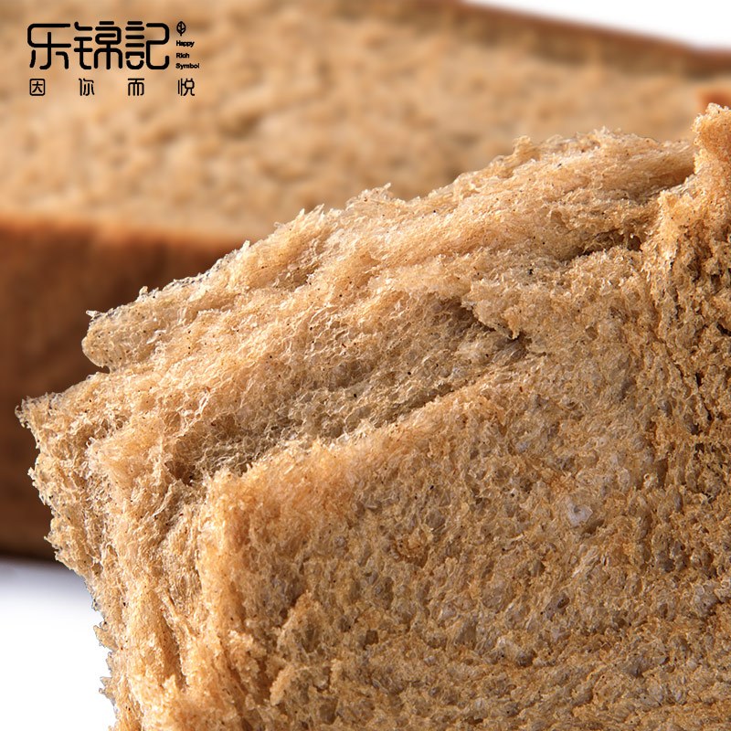 [新品]乐锦记 黑麦面包 粗粮早餐零食 代餐饱腹无蔗糖黑麦吐司700g/箱
