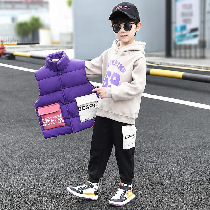 MinanSer{三件套}童装男童套装秋冬装2021秋季新款儿童加绒加厚洋气潮流中大童马甲学生衣服3-12岁潮冬季新品