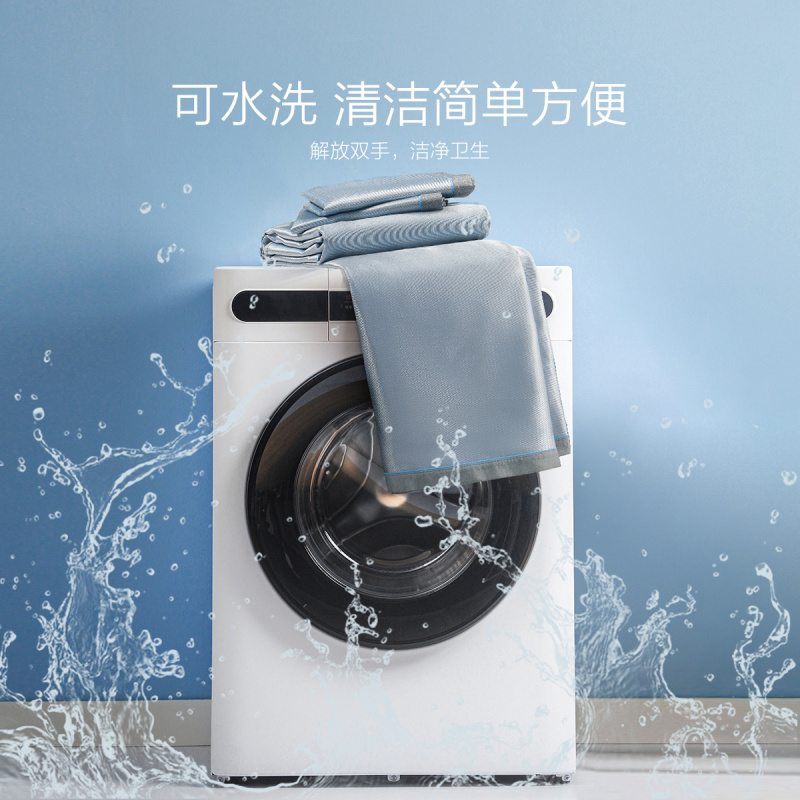 水星家纺可水洗床单式800D冰丝席可折叠凉席夏季纯色席子套件床品 Love stories