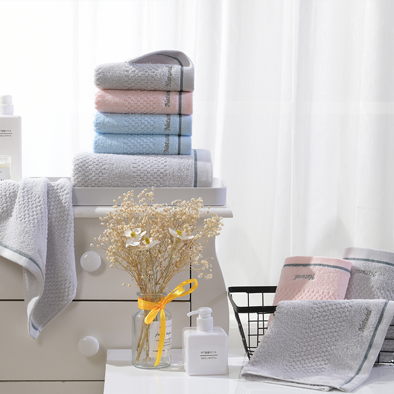 洁玉(Jeyu) 质素三套装礼盒 TG19-01C方巾+毛巾+浴巾(粉色)高清大图