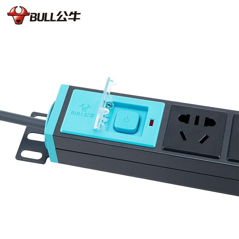 公牛(bull) 机柜插座 GNE-1080 10A大功率带开关带指示灯专用机房电源排插排线板八位总控全长1.8米