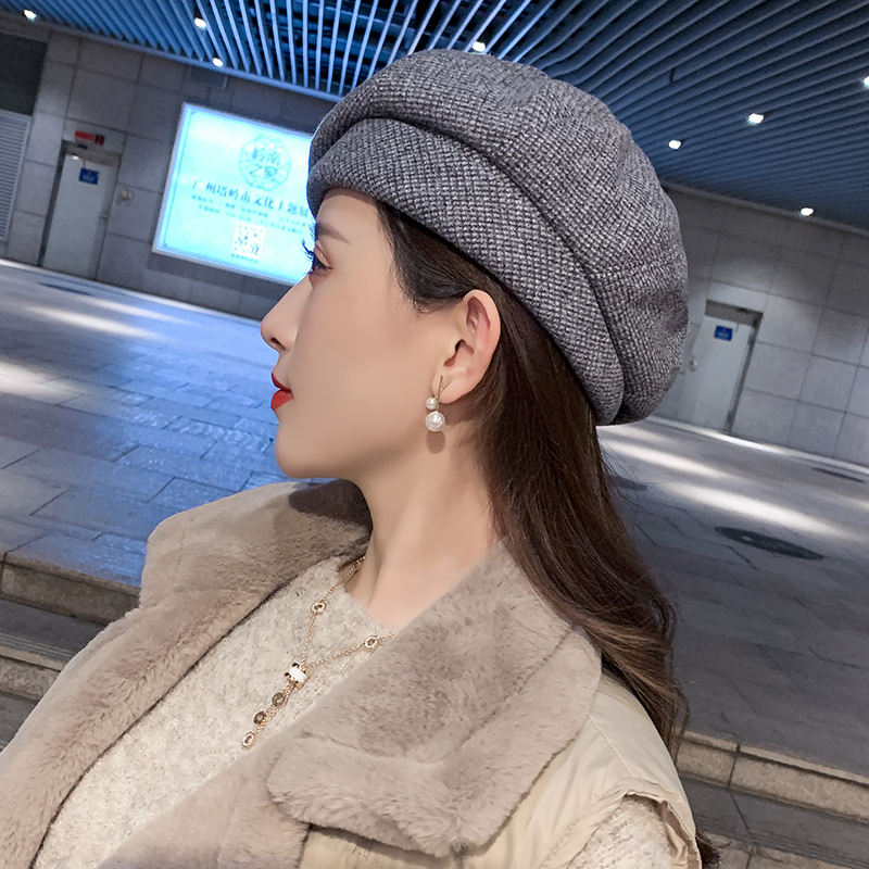 盛世尼曼贝雷帽女士韩版潮英伦复古蓓蕾画家帽子秋冬季时尚百搭南瓜