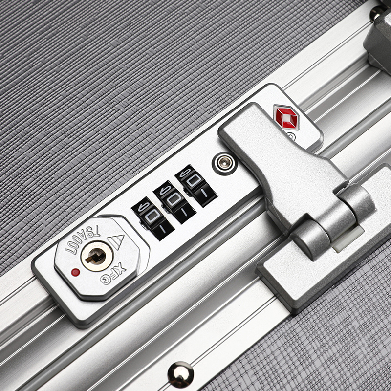 麒霁拉杆箱旅行箱 灰色24英寸铝框款+双肩包036BL高清大图