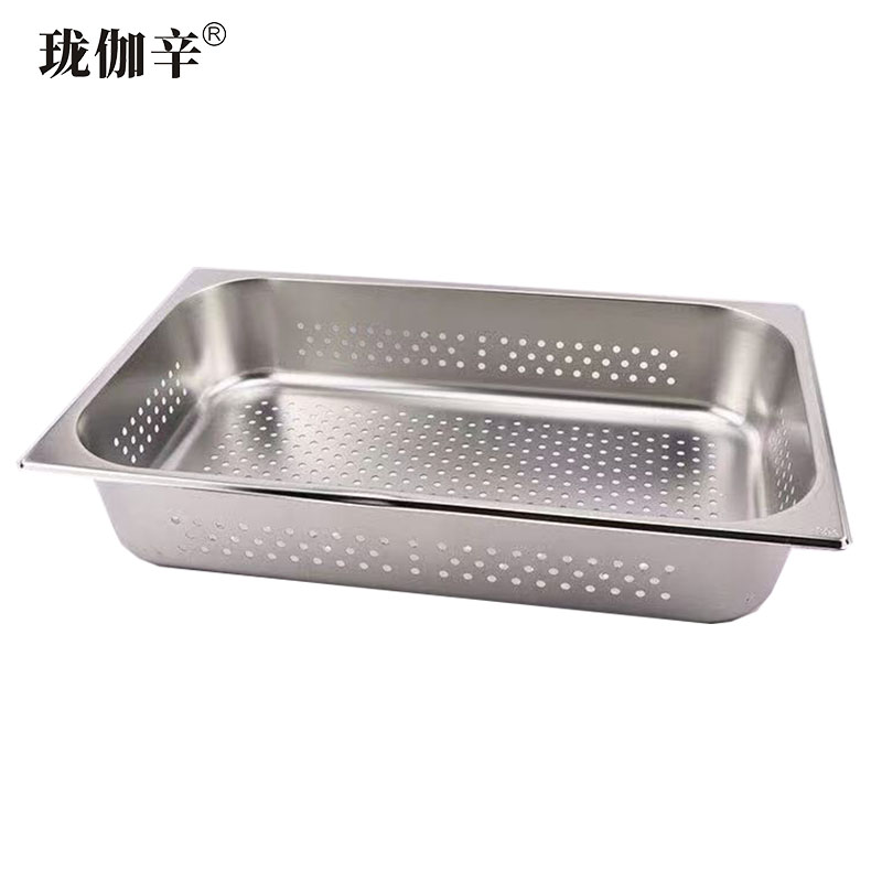 珑伽辛 不锈钢冲孔份数盆洗菜盆漏盆沥水盆 1/1 535*330*65mm/个高清大图