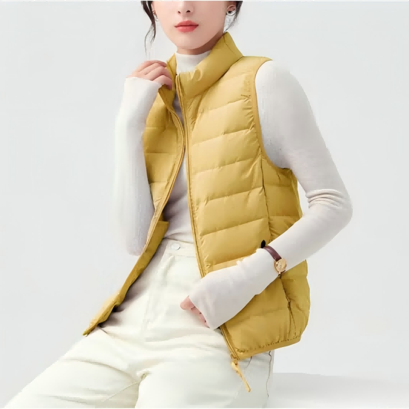 统狮白鸭绒马甲羽绒服 412-4 件 柠檬黄 XL