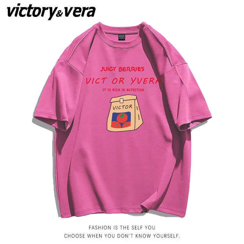 VICTORYVERA港风日系短袖t恤女夏季2022新款韩版宽松字母印花上衣图片