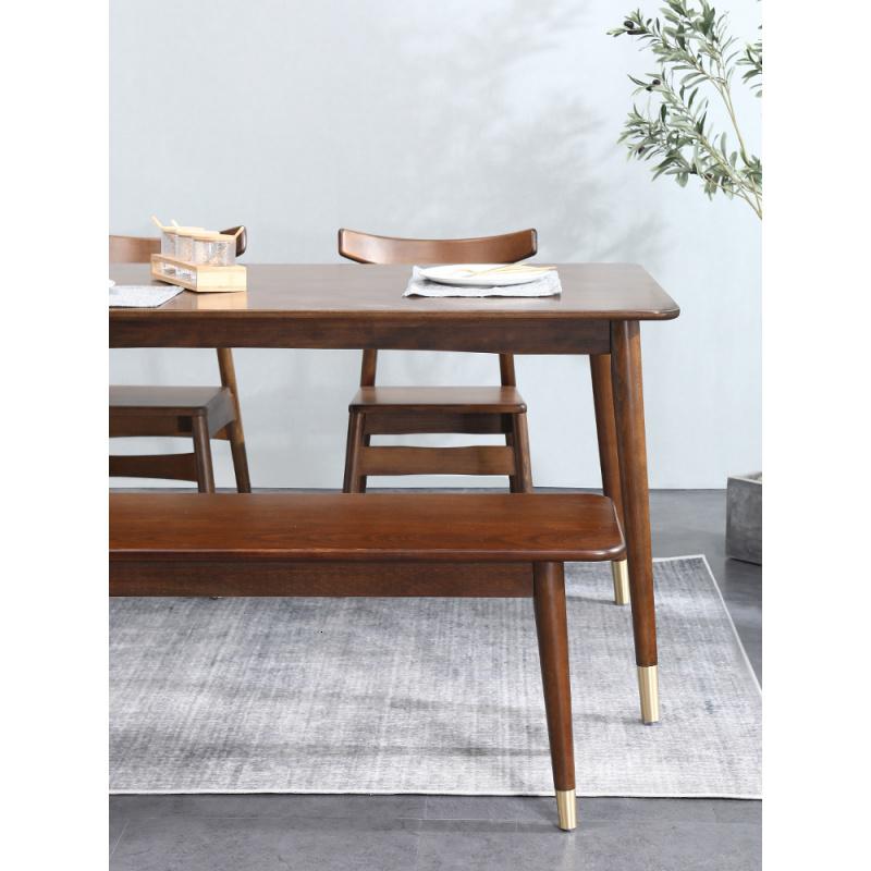 BONJEAN北欧餐桌黑胡桃木色全实木餐桌椅组合长方形日式现代家用小户型高清大图