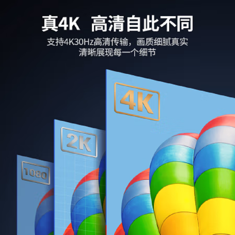 绿联 DP101 2m DP转HDMI转接线 视频线 黑 10202高清大图