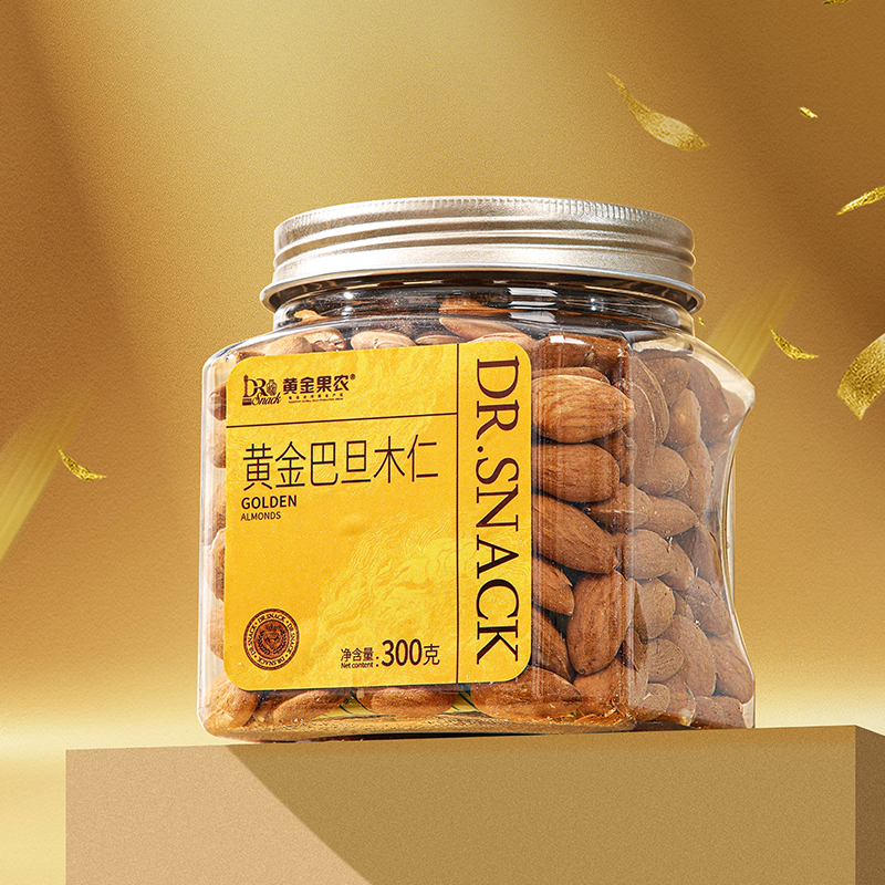 黄金果农DR.SNACK黄金巴旦木仁480克健康零食大罐装美味坚果零食优选 原味 480g