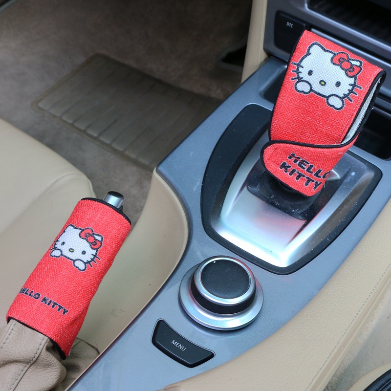 敬平卡通汽车档把套可爱档位套亚麻手刹套四季通用女车内饰品车饰用品