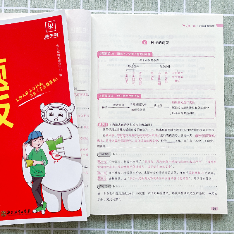 [小四门]答题模板 [正版]金牛耳初中答题模板789七八九年级全国通用小四门历史地理生物道德与法治大题满分秘诀学霸bi学高清大图
