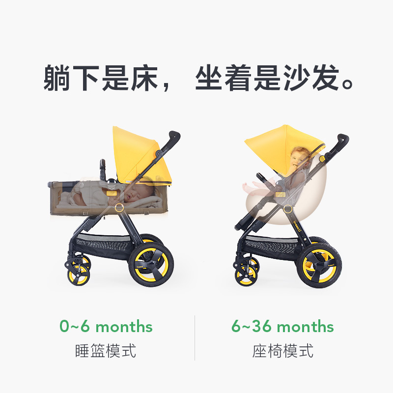 Ibelieve爱贝丽婴儿推车高景观多功能双向坐躺带避震易折叠0-36月宝宝适用承重15KG以上