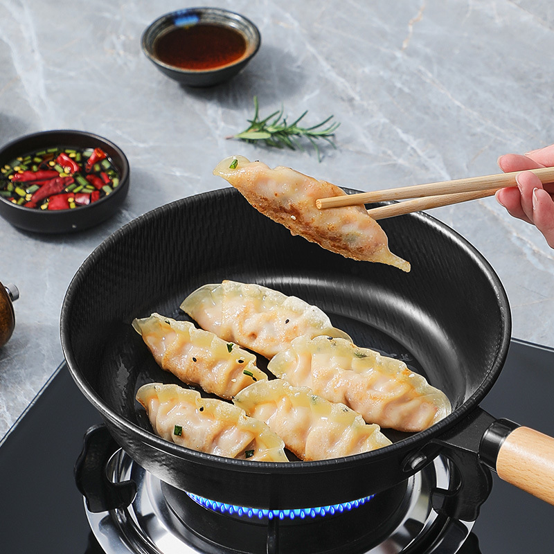 炊大皇 尚华铁锅 锅具套装不粘锅炒锅煎锅麦饭石色平底炒菜锅电磁炉套装 三件套TZ03SH-D!高清大图