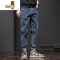 YANXU牛仔裤男直筒修身小脚裤男士2023新款宽松潮牌哈伦裤子