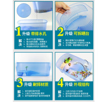 乌龟缸带晒台养乌龟鳖专用缸水陆缸巴西龟缸盒箱别墅造景小大型家用