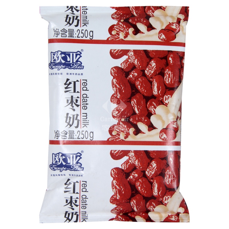 欧亚全脂灭菌红枣牛奶250g袋
