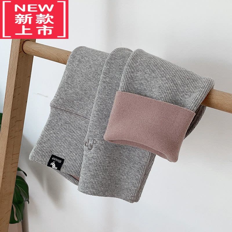 可莉允儿童打底裤加绒加厚新款洋气外穿秋冬一体绒棉裤女童薄绒保暖裤子图片